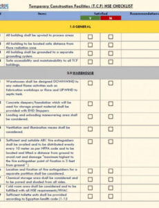 Costum Temporary Works Register Template Excel Example