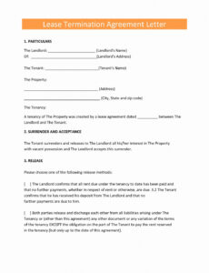 Costum Tenancy Termination Notice Template Doc Sample