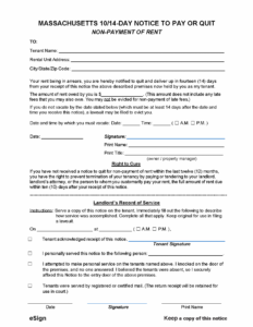 Editable Failure To Pay Rent Notice Template Excel Example