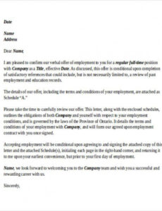 Editable Notice Of Conditional Acceptance Template Excel Example