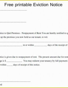 Editable Pre Eviction Notice Template Doc Sample