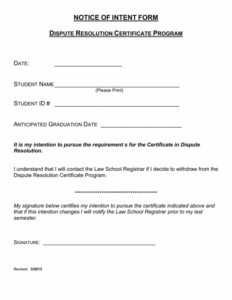 Editable School Withdrawal Notice Template Excel Sample