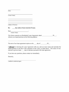 Free 30 Days Notice Letter To Landlord Template  Example