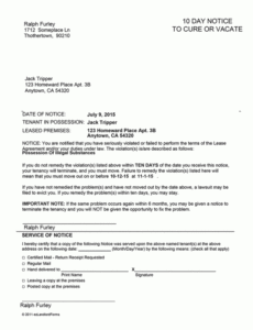 Free Landlord Tenant 60 Day Notice To Vacate Template Pdf Sample