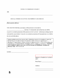 Free Lease Expiration Notice Template Word Example