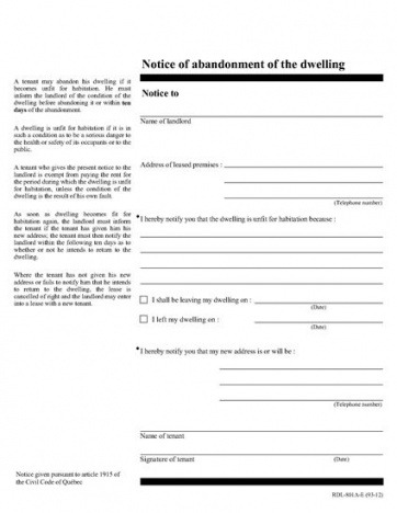 Free Property Abandonment Notice Template Pdf Sample