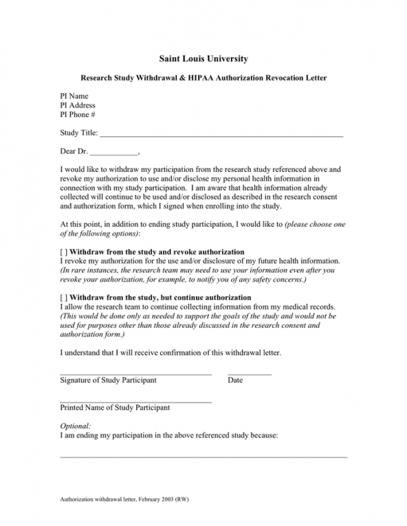 Sample Withdrawal Of Offer Letter