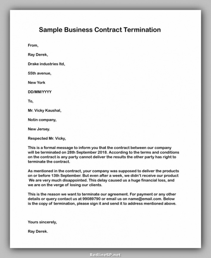 Free Service Cancellation Notice Template Doc