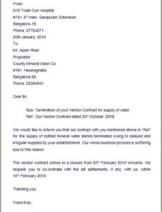 Free Vendor Termination Notice Template Word Example
