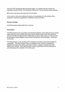 Joint Venture Memorandum Of Understanding Template Pdf Sample