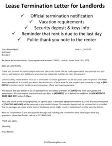 Lease Cancellation Notice Template Excel Example