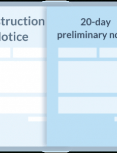 Printable 20 Day Preliminary Notice Template Doc Example