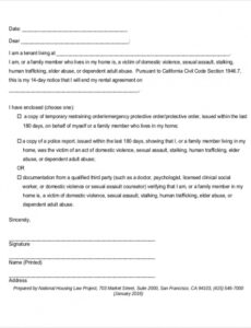 Printable Lease Cancellation Notice Template Doc Example