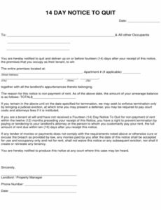 Printable Massachusetts Notice To Quit Template  Example