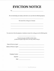 Printable Pre Eviction Notice Template Doc Example