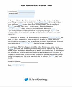 Printable Rate Increase Notice Template Doc Sample