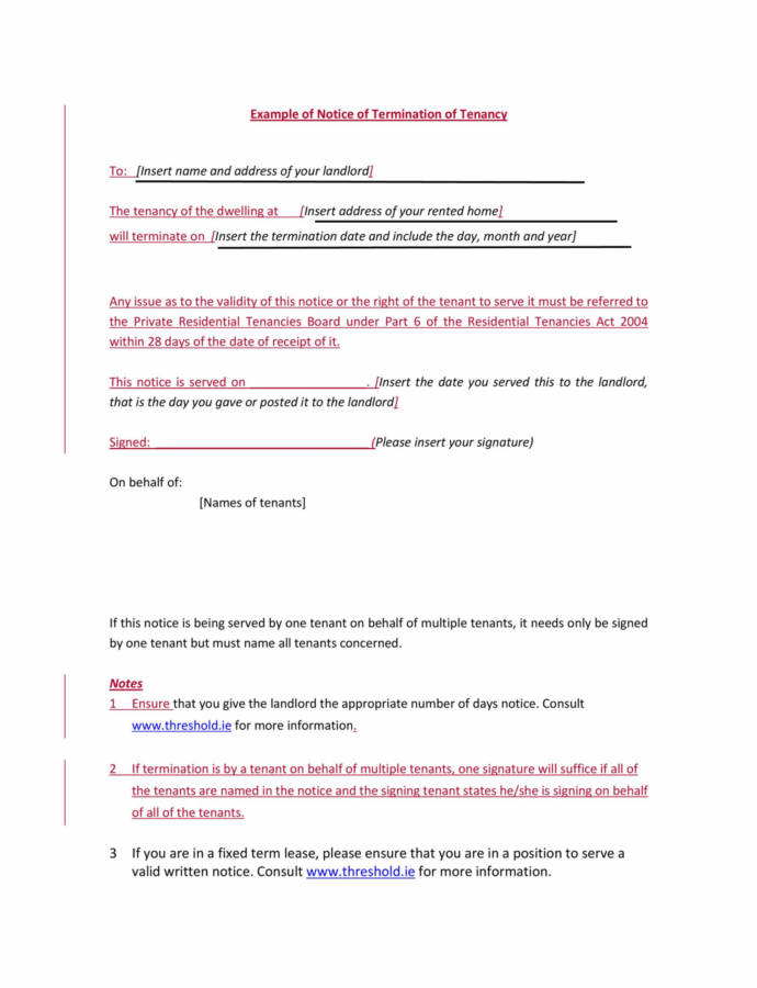 Break Clause Notice Template