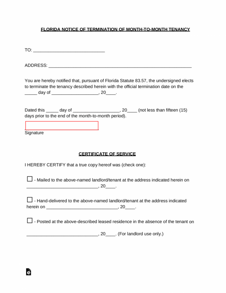 Printable Tenancy Termination Notice Template Doc Sample Tacitproject