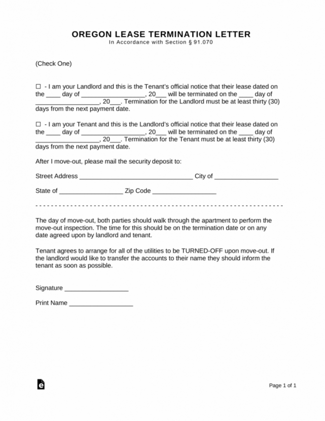 Printable Thirty Day Notice To Vacate Template  Example