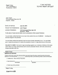 Professional Failure To Pay Rent Notice Template Doc