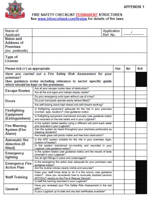 What Is A Fire Safety Checklist