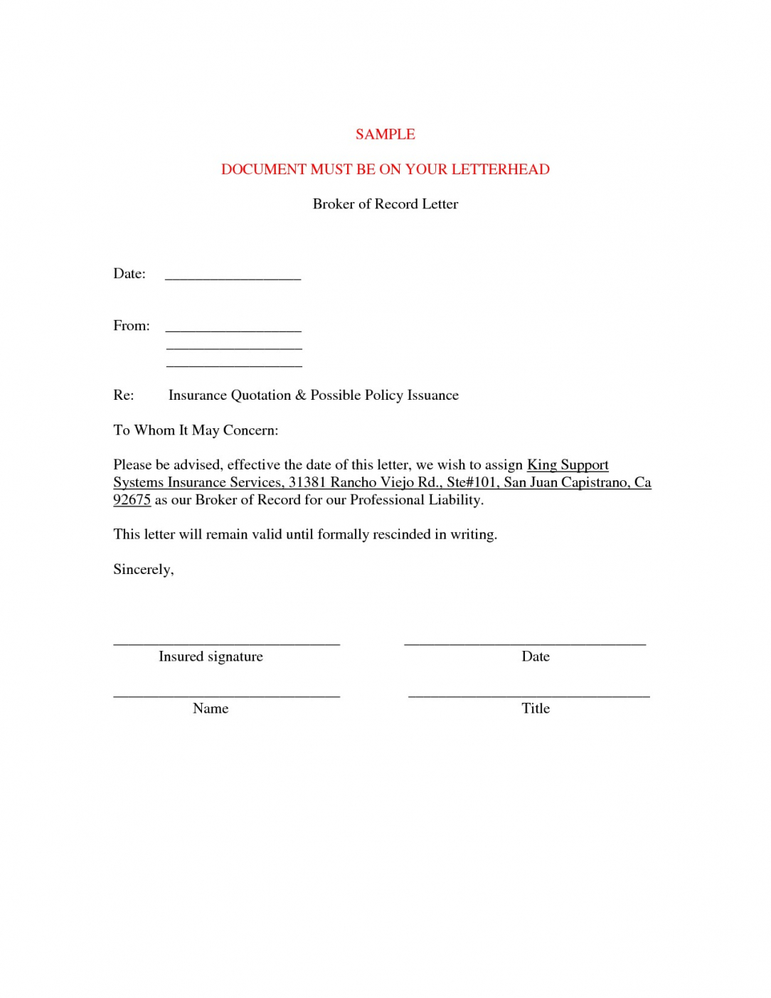 Professional Insurance Cancellation Notice Template Excel Sample