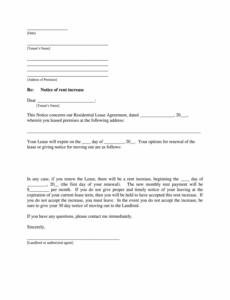 Professional Raise Rent Notice Template Pdf