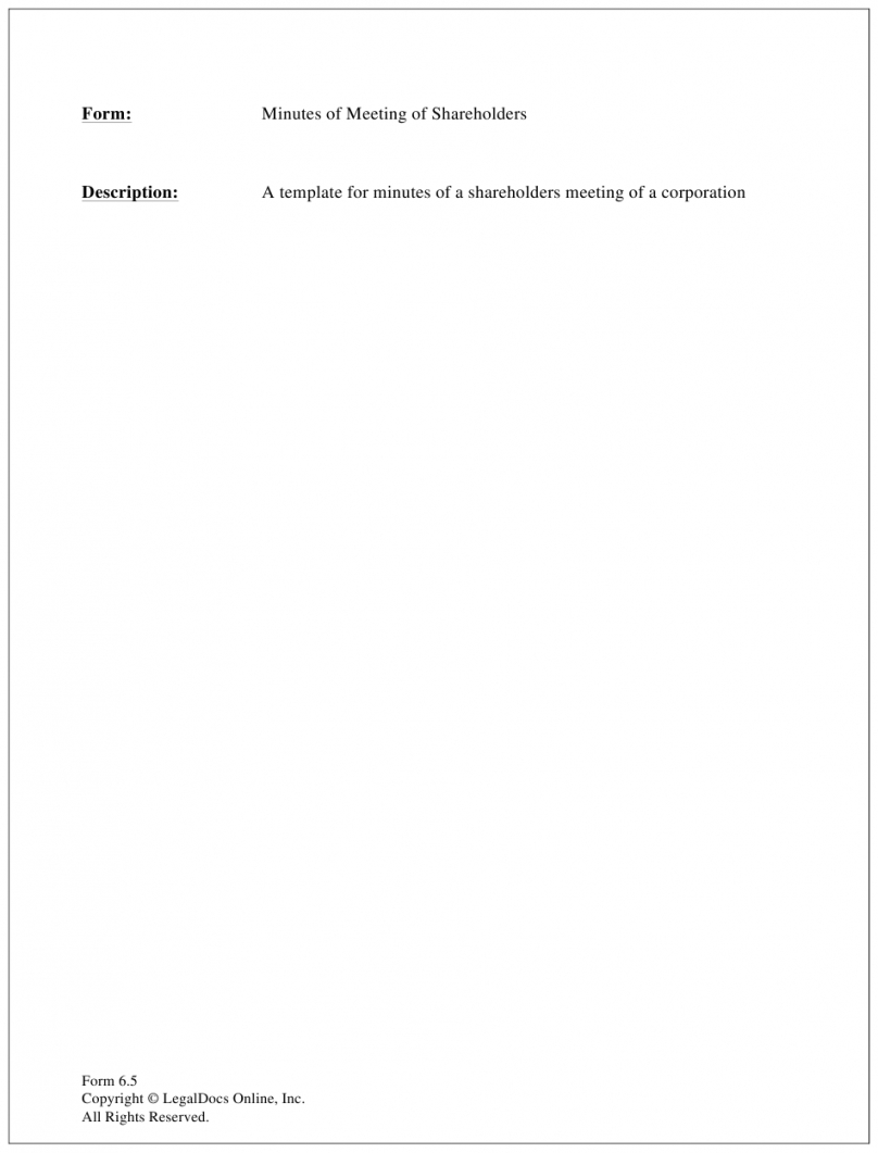 Professional Shareholders Meeting Notice Template Excel Sample