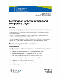 Professional Temporary Layoff Notice Template Ontario Excel