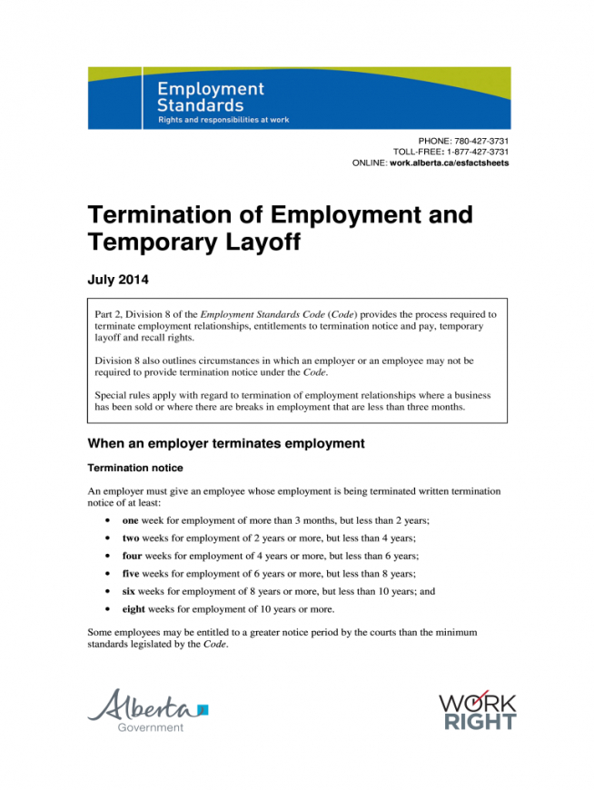 Professional Temporary Layoff Notice Template Ontario Excel Tacitproject 8389