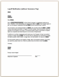 Professional Temporary Layoff Notice Template Ontario Word Example