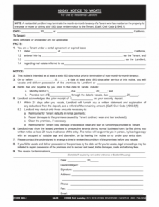 Tenant 60-Day Notice To Vacate Template Pdf Sample