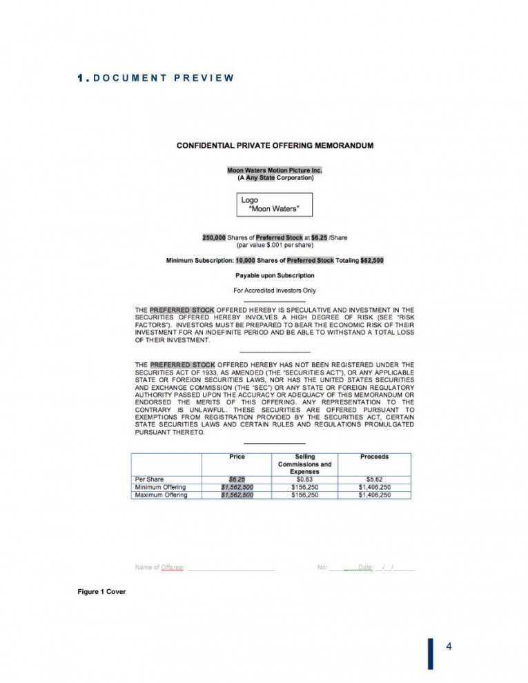 Best Private Placement Memorandum Real Estate Template Pdf Example