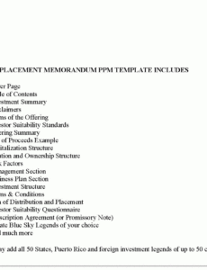 Costum Gold Mining Private Placement Memorandum Template Excel Example