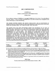 Costum Gold Mining Private Placement Memorandum Template Pdf