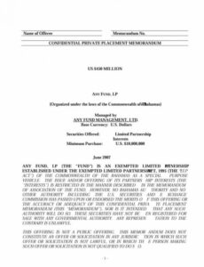 Free Private Equity Investment Memorandum Template Pdf Example