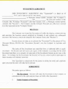 Printable Private Equity Investment Memorandum Template Word Sample