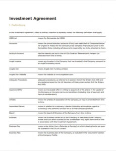 Professional Private Equity Investment Memorandum Template Word Example