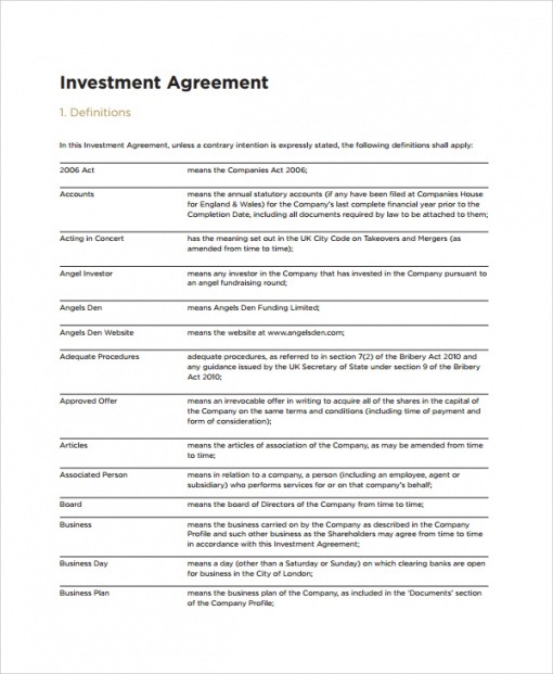 Professional Private Equity Investment Memorandum Template Word Example