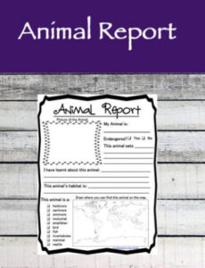 Animal Report Template Word Sample