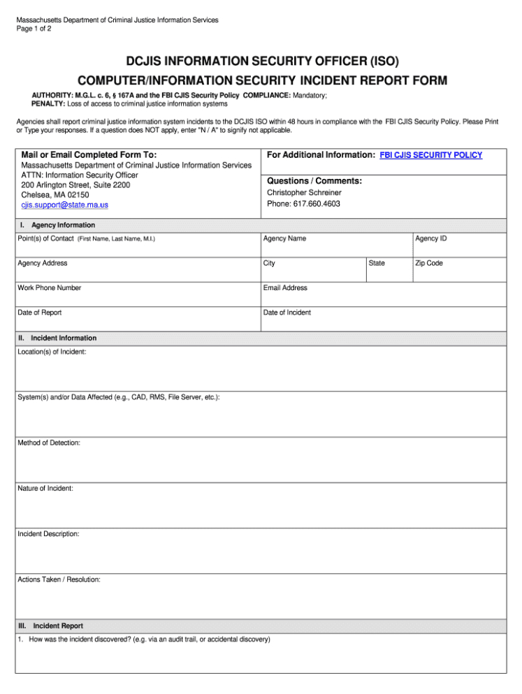 Cyber Incident Report Template