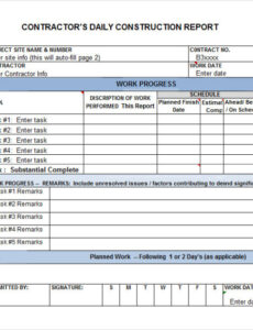 Best Daily Construction Report Template Doc Example