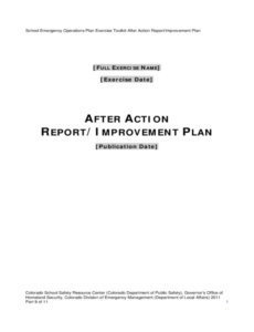 Best Simple After Action Report Template Pdf Sample