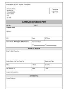 Best Technician Service Report Template Word Sample