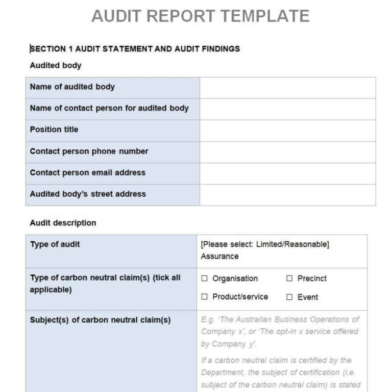 Best Template For Audit Report PDF Example - Tacitproject