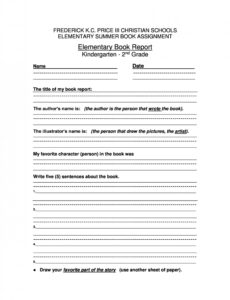 Book Report Template Word Sample