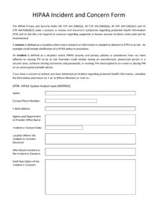 Costum Cyber Incident Report Template Word Example