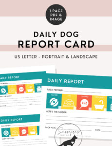 Costum Doggy Report Card Template Pdf