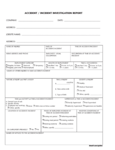 Costum Internal Investigation Report Template Doc