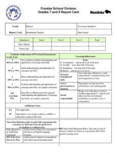 Costum Kindergarten Report Card Template Doc Example